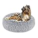 PureFun Hundebett Grosse Hunde 90 cm, Hundekissen Bequeme Runde Hundebetten Weiches Hundekorb Rutschfestes Flauschiges Hundesofa, Bett für Hund und Katze Verbesserter Schlaf (Graues)