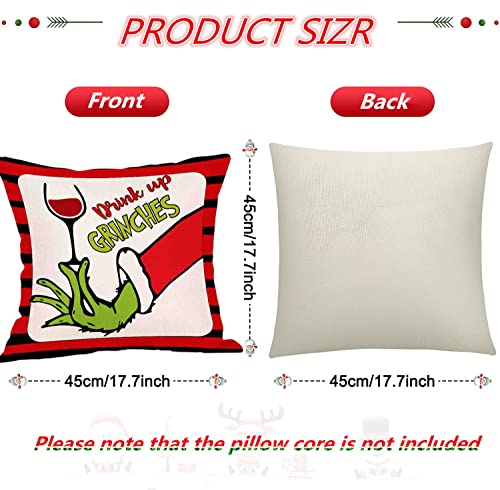 Set di 4 federe per cuscini natalizi in cotone