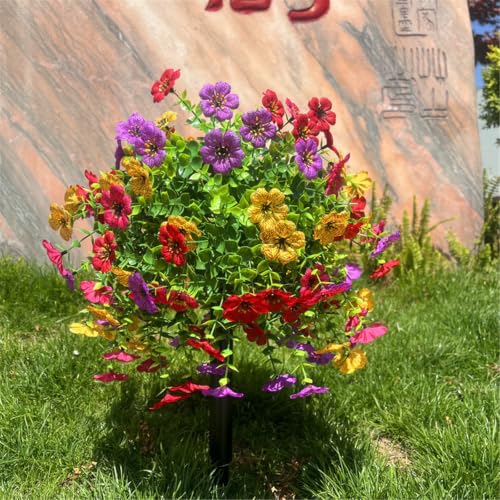 Flores simuladas de eucalipto violeta resistentes para macetas de exterior 4