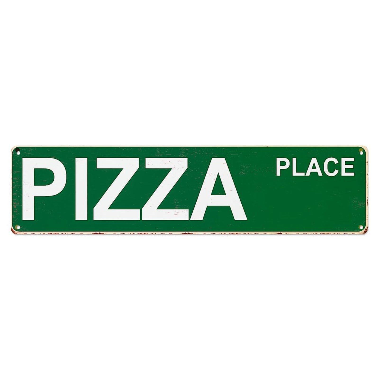Jdyansheng Vintage Pizza Place Sign Pattern Print_1 Tin Sign Metal Poster Metal Signs For Home Man Cave Bar Cafe Kitchen Laundry Room Wall Decorations 4X16 Inches