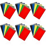 Hacaroa 30 Stück obere Spiral-Notizblöcke, 7,6 x 12,7 cm, liniertes Taschen-Notizbuch, Mini-College-Papier, drahtgebunden, kleine Stenoblöcke für Zuhause, Schule, Büro, 75 Blatt, sortiert Farben