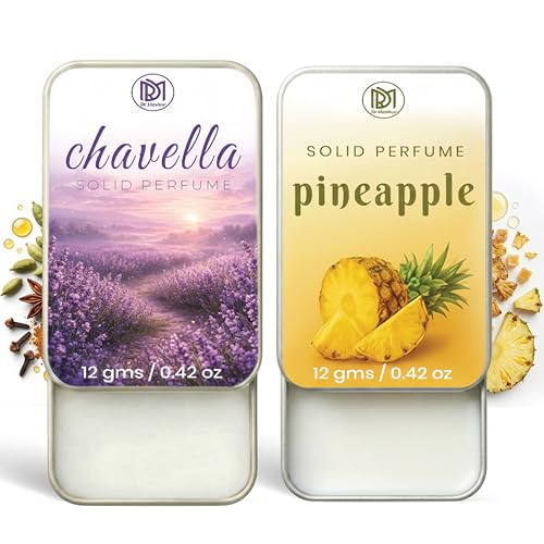 Image of Dr.Mashur Solid Perfume |pineapple&Chavella Alcohol Free Wax Perfume Balm, Long Lasting | Pocket Tin 12g, Pack Of 2| Non Greasy Smooth Glide, Travel Friendly Men And Women