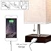lifeholder Table Lamp, Nightstand Lamp with USB Charging Port and Warm White Led Bulb, Wooden Claret Base Beside lamp, Modern USB Lamp Perfect for Bedroom, Living Room, or Office