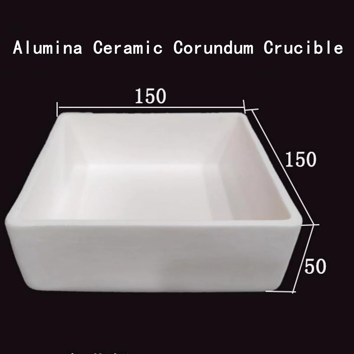 Quadratischer Keramiktiegel aus Aluminiumoxid – Al₂O₃ ≥ 99% for wissenschaftliche Forschung, hohe Temperaturbeständigkeit, 1 Stück(120x120x50mm/520ml)