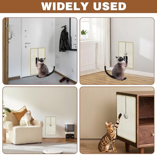Image of Cat Scratching Mats and Hanging Balls, Cat Nail File Scratcher Supplies, Will Not Damage Furniture Paw-Friendly, Can File Nails Can Be Installed on Floor Door Wall Glass