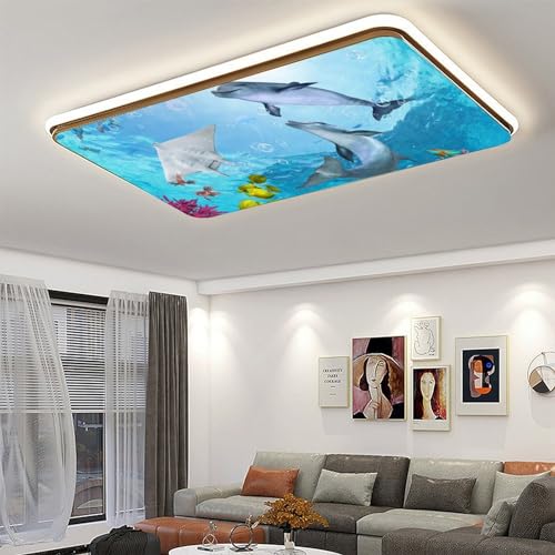 Image of Fluorescent Light Cover for Classroom - 2 Pcs marine life Magnetic Fluorescent Light Covers, Ceiling Light Covers Shade Panel Coverings for Office Classroom Home Drop Ceiling, 4 x 2 Feet