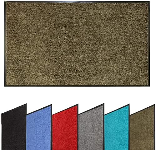 FB FunkyBuys Dirt Trapper Mat - Non Slip Mats for Indoor and Outdoor, Washable Barrier Door Mat for Front Door Carpet and Floor Mat, Absorbent Entrance Mat (Brown, 40 X 60)