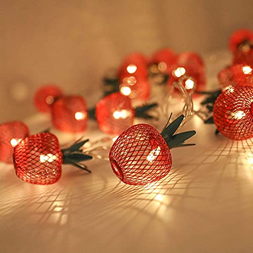 Lampe scintillante 20 LED déco chambre et extérieur avec pomme de fer
