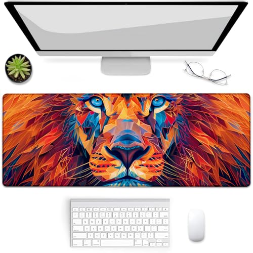 Tapis de souris gaming lion résout les glissements de bureau 80x30cm