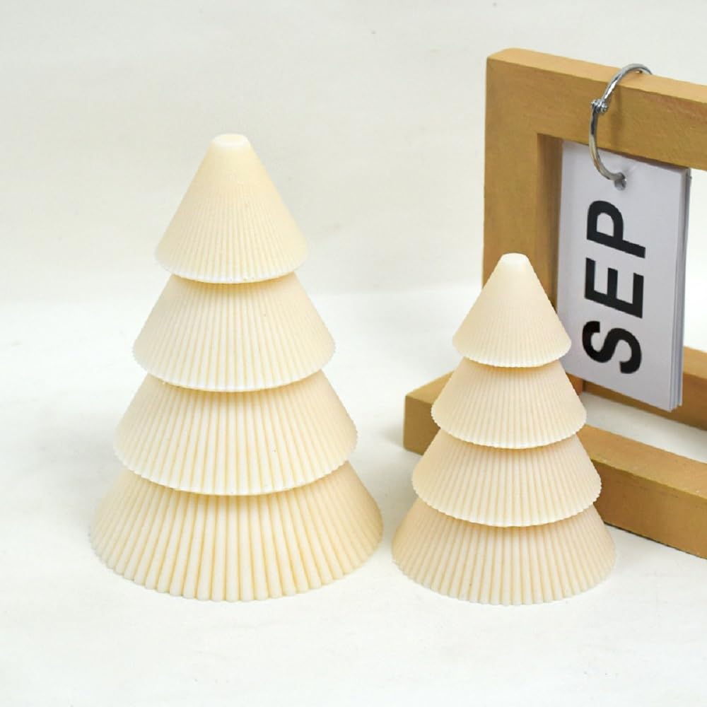 Lot de 2 moules à savon en résine de silicone motif sapin de Noël rayé