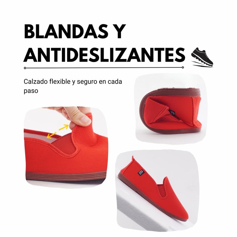 Zapatillas de lona Kung-Fu Escoolers E55 Rojo 37