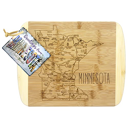 Image of Totally Bamboo A Slice of Life Minnesota Engraved Map Cutting Board