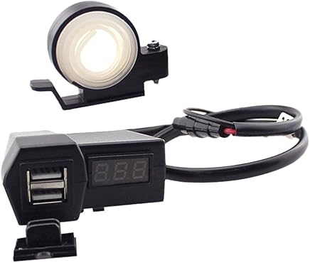 Shiwaki Moto Impermeable USB Power Socket Cargador LED Volt?metro Shiwaki Moto Impermeable USB Power Socket Cargador LED Volt?metro