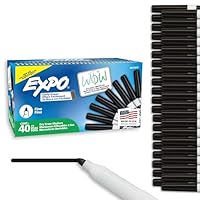 EXPO Dry Erase Markers, Low Odor Ink, Black, Fine Tip, 40 Count