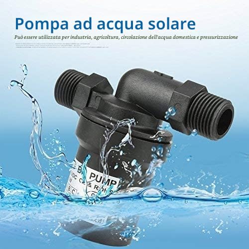 Pompa acqua alta temperatura solare CC 12V 10W Scaldabagno senza spazzola Pompa circolazione calda Sommergibile basso rumore 1/2 Filo