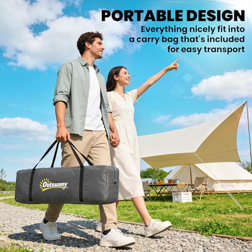 Outsunny 2 Bedroom Camping Tent for 6-8 Person, Large Family Tent with 2000mm Waterproof Rainfly and Screen Panels, Portable with Bag, for Fishing Hiking Festival image 3