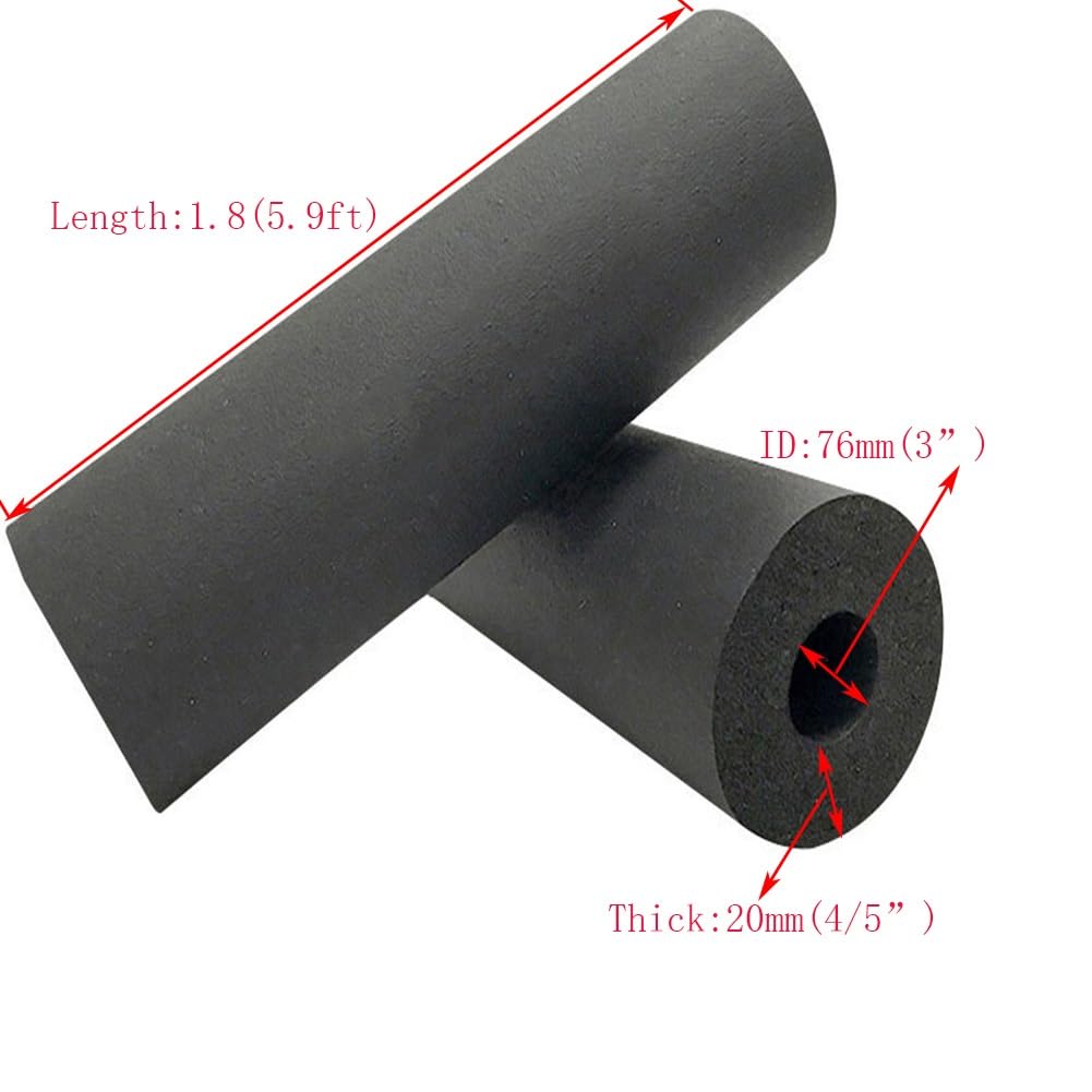 Tubo De Espuma para Aislamiento De Tuberías De Exterior, Flexible, De Goma, Resistente Al Agua, Anticongelante, Fácil De Instalar, para Calefacción Y Fontanería Domésticas (Tamaño: ID(3") XT(4 5"