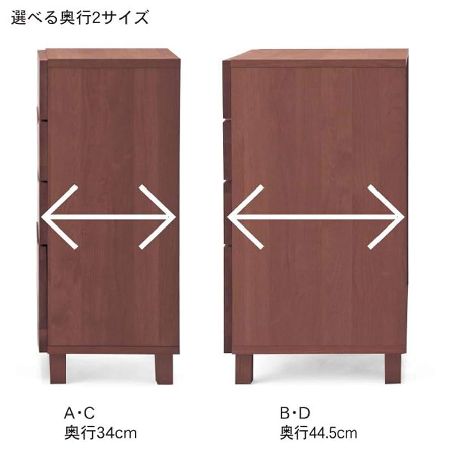 アルダー材のリビングチェスト 4段 A 一生紀 チェスト 4段 北欧風 アルダー材 FORTO 約幅81cm （ 脚