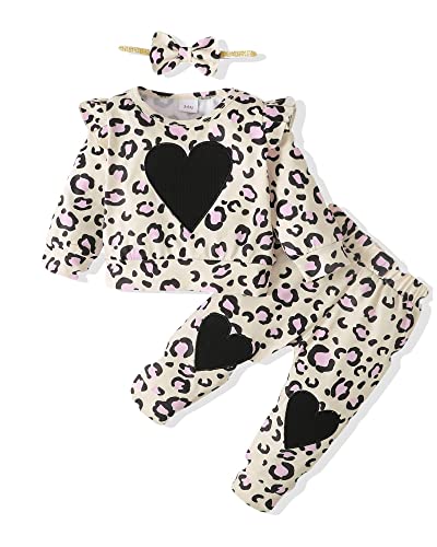 Image of NZRVAWS Toddler Baby Girl Clothes Infant Long Sleeve Sweatshirt Bell Bottom Pant Outfit Fall Winter Set 6-24 Months 2-4T