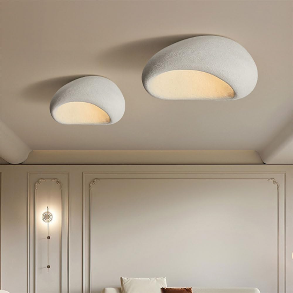 Lampa sufitowa wabi sabi, E27 Japońska lampa sufitowa do kuchni, wyspy, sypialni, jadalni, przedpokoju (A,50 cm)