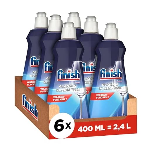 Finish Glanz- und Klarspüler – Für strahlendes und trockeneres Geschirr ohne Wasserflecken – Megapack mit 6 x 400 ml
