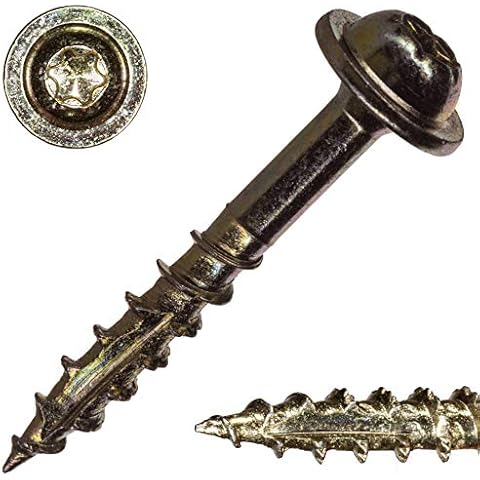 #9 x 1-1/4" Saberdrive Cabinet Screws 1 LB, Approx. 163 Pieces, Durable Wood Screws, Serrated Thread for Secure Fastening, Avoid Cam Out Cover