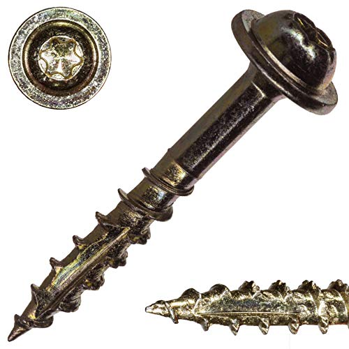 Saberdrive Cabinet Screws - 5lb, Approx. 814 Pieces - #9 x 1-1/4' for Wall Cabinet Mounting, Kitchen, Bathroom, Durable Secure Hardware