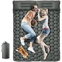 Colchóneta Para Dormir Decathlon Esterilla Camping Autoinflable Doble, 10cm de Espesor Hinchable Colchón de aire Acampada con Almohada, Colchoneta Camping Aislante Plegable y Impermeable para Exteriores, Acampar, Viajes, Senderismo