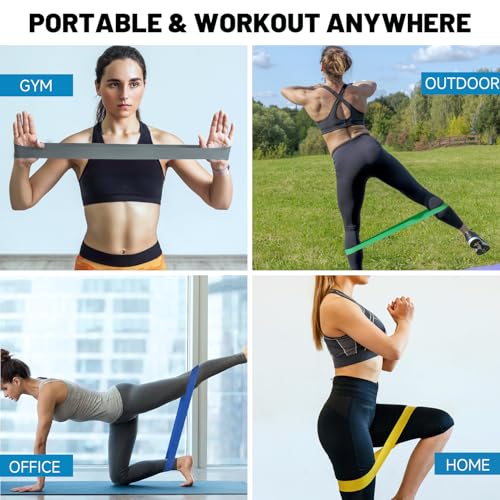 Resistance Loop Exercise Bands for Working Out, Fitness Elastic Bands, Workout Bands for Home Gym, Stretching, Yoga, Pilates, Physical Therapy (5pcs Set) - Image 6