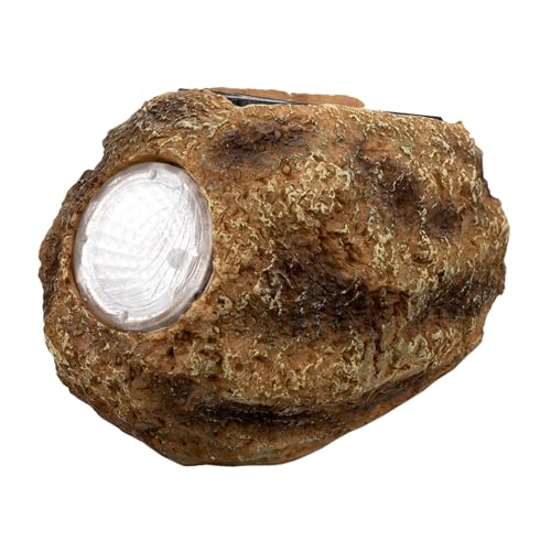 ULTECHNOVO wasserdichte Solar Gartenleuchte Steinoptik mit Breiter...