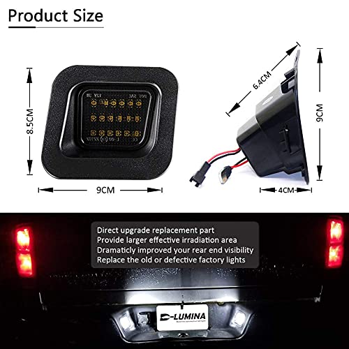 D-Lumina Led License Plate Lights Assembly Smoke Lens Compatible With 2003-2018 Dodge Ram 1500 2500 3500 Pickup Truck, 6000K Diamond White 2-Pieces #TOP6