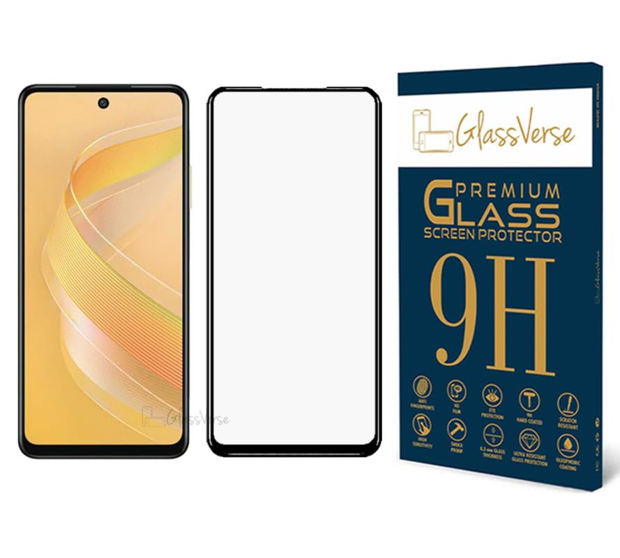 GlassVerse 11D Tempered Glass For Infinix Hot 40I Cellphone (Pack of 1) With Free Installation Kit Full Screen Protector-6.56 Inch