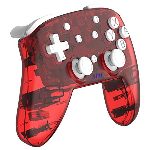Yuanhong Pro Controller Wireless Gamepad, Transparent Remote Control Gamepad Joypad for Windows PC, Birthday Gift for Kids Adult Men Husband
