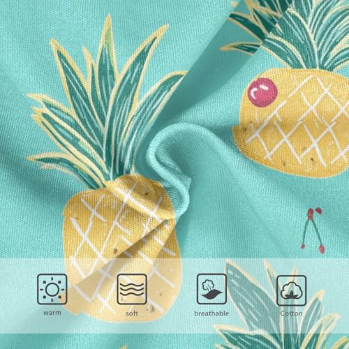 Wusikd Cute Pineapples Girls' Underwear Cotton Cherry Turquoise Girls Briefs Soft Toddler Underwear 2T3