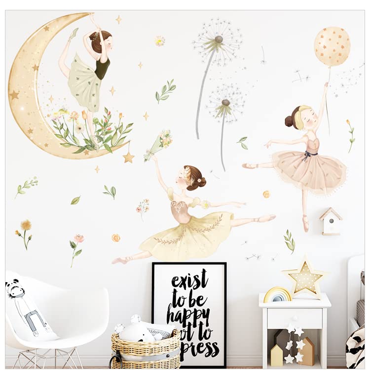 Vinilos decorativos de ballerina para pared, 2 piezas miniatura 3