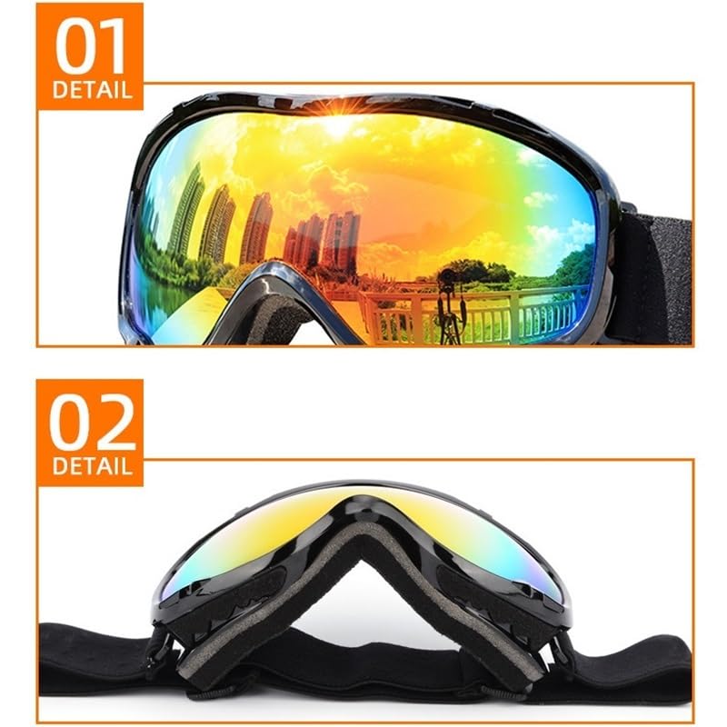 Lunettes de ski coupe-vent pour homme et femme, double pont, anti-buée, anti-reflets, protection UV
