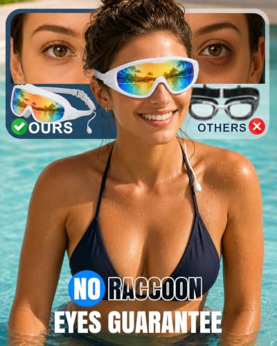 Image of Swim Goggles 2 Pack, Wide View Anti Fog&UV Swimming Goggles for Audlt, No Leak Pool Beach Essentials for Men Women