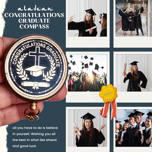 Regalo de Graduación - Brújula Grabada en Caja de Madera para Graduados 2026, Regalo Inspirador para Graduación miniatura 3