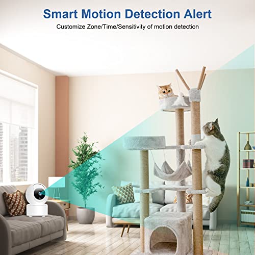 EBUYFIRE 2K(3MP) Caméra Surveillance WiFi intérieure Caméra 360° Connectée Smartphone, Vision Nocturne, Notifications en Temps réel, Détection de Personne, Suivi de Mouvement pour Bébé/Animaux – Image 6