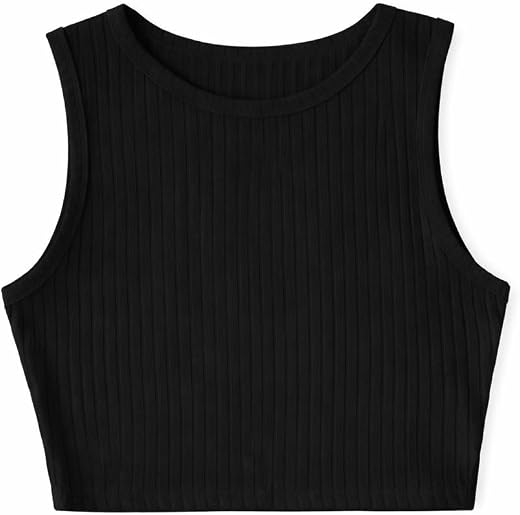 Cicica Tops for Women Crop Top for Women's Tank Activewear Tee Sports Work Out Wear Casual Round Neck Cotton Camisole