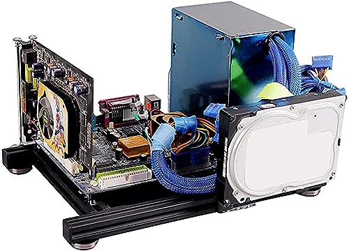 Image of ITX Motherboard PC Computer Case,Mini ITX Open Air Frame Computer Overclock Case Computer Motherboards PC Test Bench, Aluminum Mod Base Motherboard Test Bench Support ATX Power