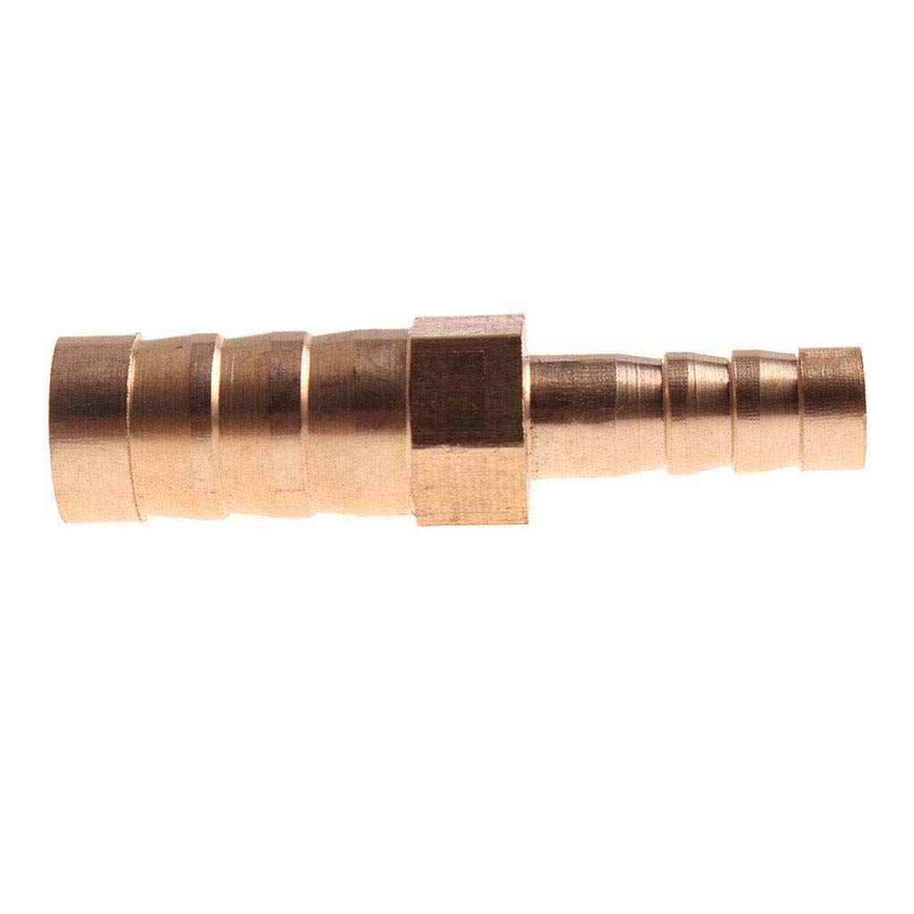 Conector de toque de manguera, Conexión de agua, púa de manguera recta reductora de 2 vías de latón, adaptador de conector de acoplador de cobre reductor de instalación de tubería de púas, f