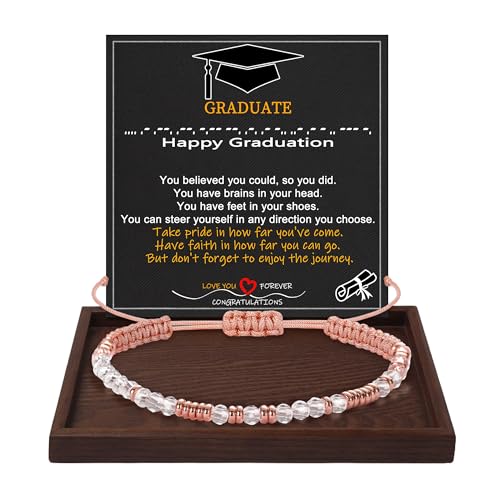 Btysun Morse Code Bracelets for Women Christmas Gift Stocking Stuffers for Teens Pink Braided Bracelets Inspirational Best Friend Birthday Gifts for Her High School Graduation Gifts for Her 2025 Mom Bracelet Jewelry