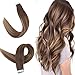 Produktbild Easyouth Tape Extensions Echthaar 45cm Schwarz Farbe Mittelbraun mit Honigblond Mischen 40g pro Packung Tape in Ombre Extensions