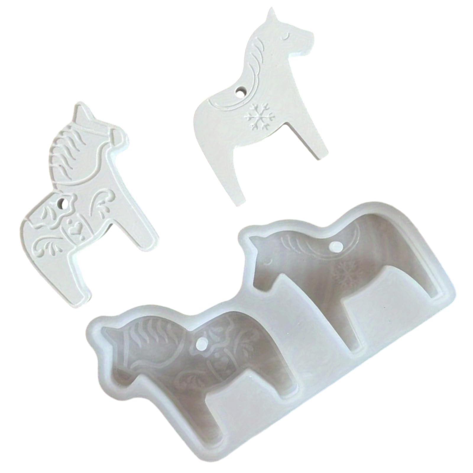 Buxuaaaa Flexible Holiday Dalarna Horse Baking Mold for Resin Art Creation Horse Silicone Mold