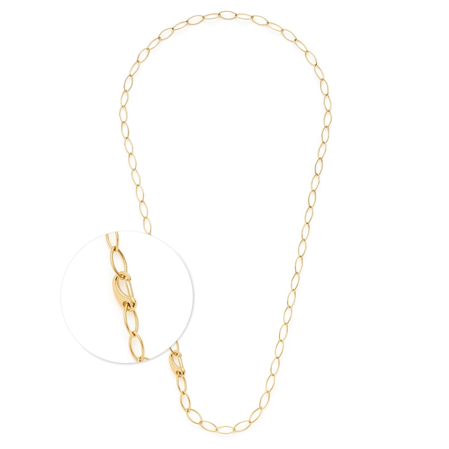 JEWELS BY LEONARDO Halskette Tory • lange Glieder-Kette aus goldfarbenem Edelstahl • luftige, große Kettenglieder in weicher Rautenform • 80 cm Länge • Schmuck Geschenk für Frauen • 024920
