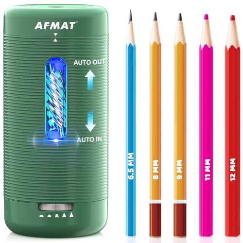 AFMAT Electric Pencil Sharpener Fully Automatic Pencil Sharpener Auto in & Out Rechargeable Hands-Free Sharpeners for Jumbo & Colored Pencils 6.5-12mm Portable for HomeClassroomOffice PSC2 product thumbnail 12