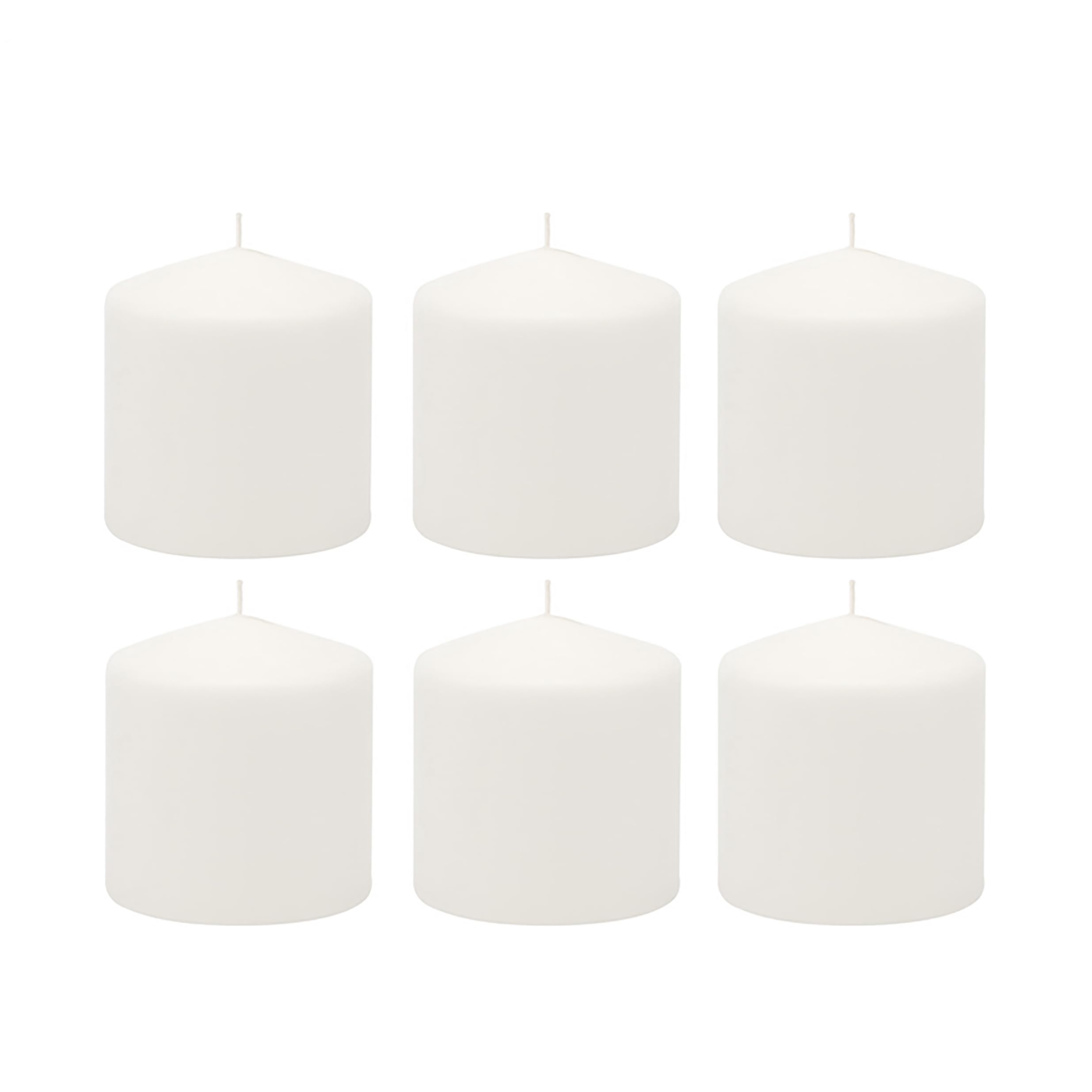 Stonebriar 18 Hour Long Burning Unscented Pillar Candles, 3x3, White , Count of 6