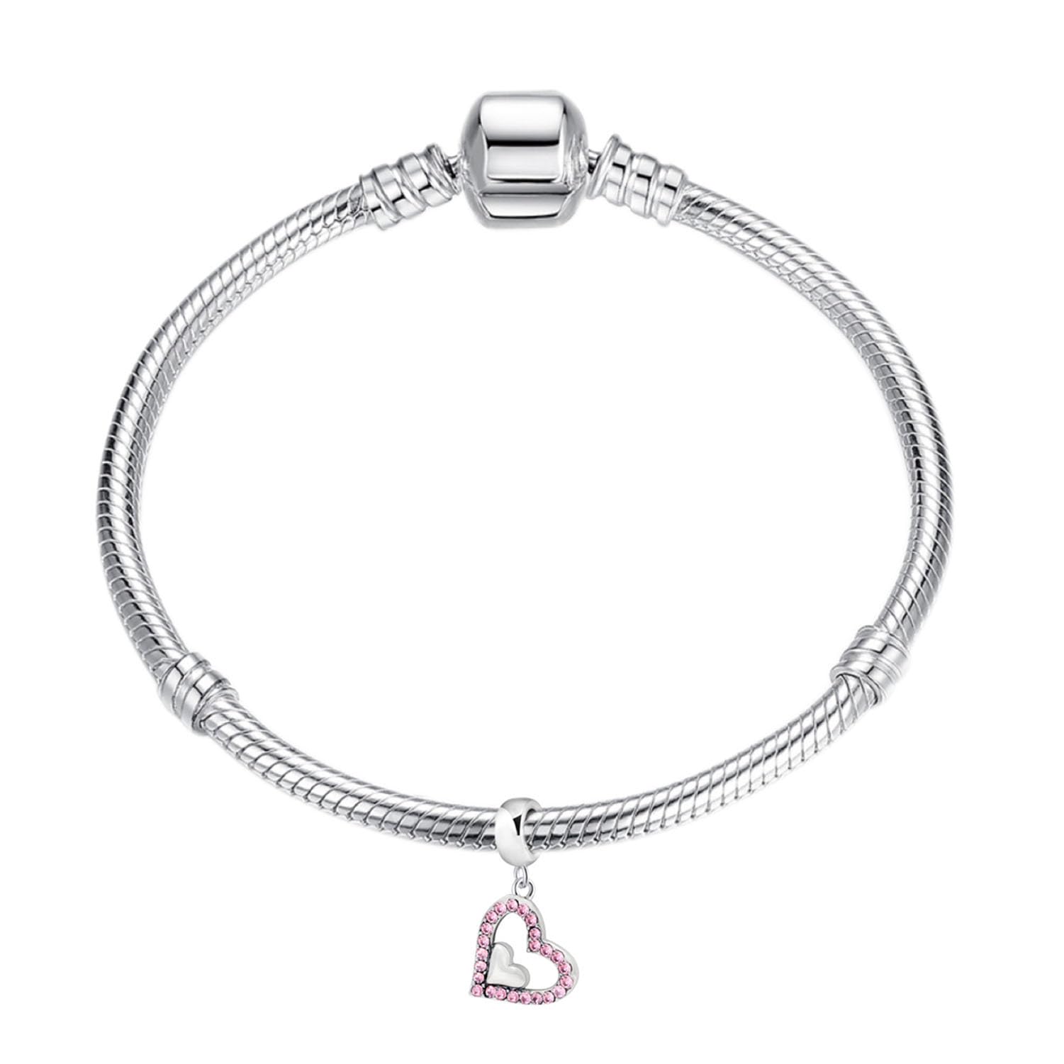 Amazon.co.jp: ハートチャームwithクリスタルチャーム925スターリング