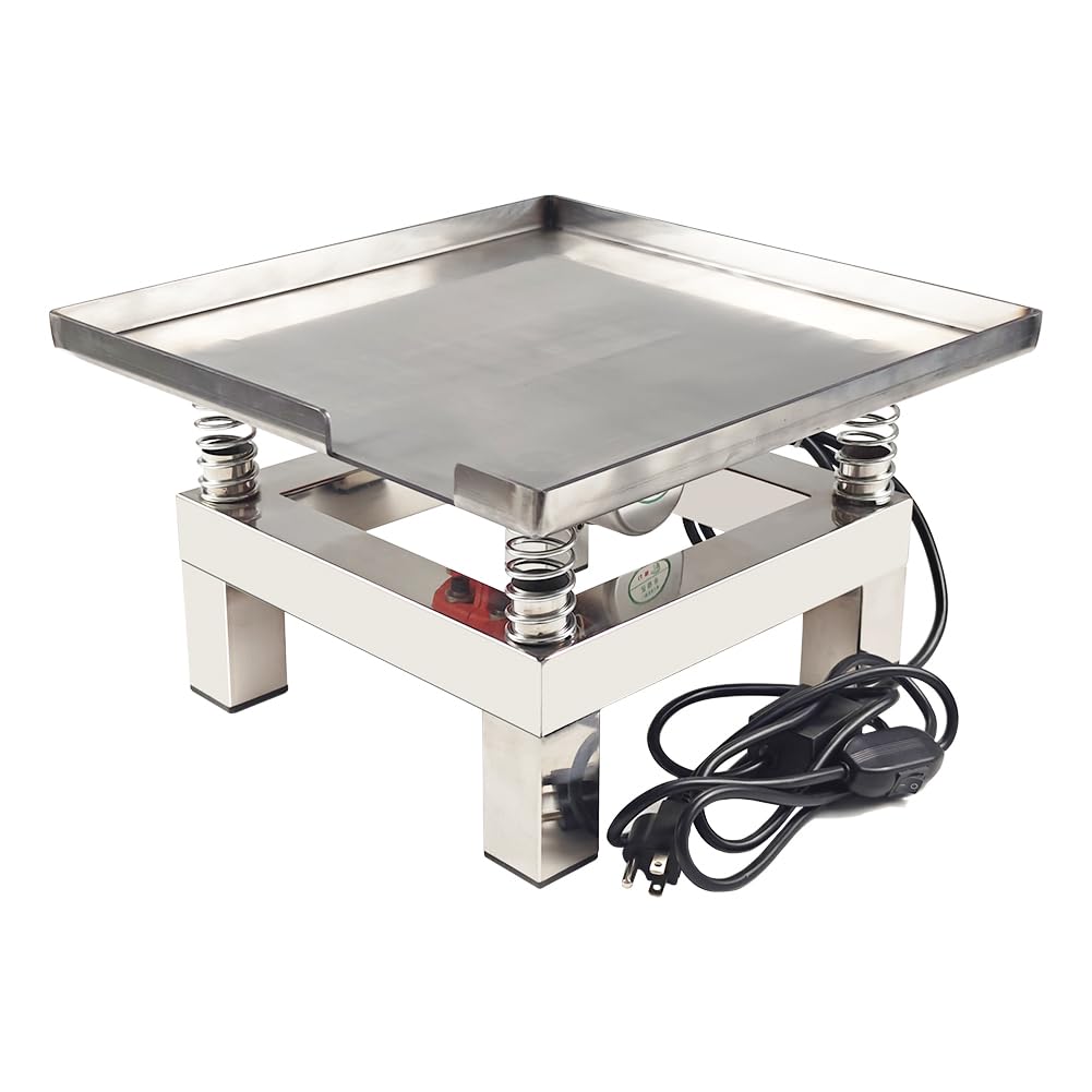 Mini Concrete Vibration Table 13.78 X 13.78 inches Small Vibrating Test Bench Stainless Steel 110V Compactor Platform for Laboratory Warehouse